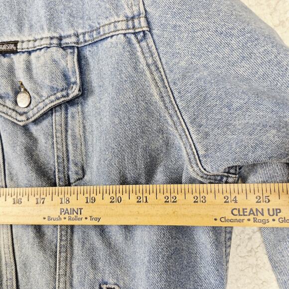 Harley Davidson Vintage Denim Jean Jacket Men's XL Embroidered Back Eagle Patch - Picture 7 of 11